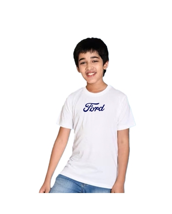 Ford Kid's Round Neck T-shirt - White